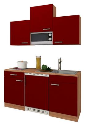 Platzsparend und schick inklusive Glaskeramikkochfeld und Mikrowelle Platzsparende Küche mit Kühlschrank und Glaskeramikkochfeld