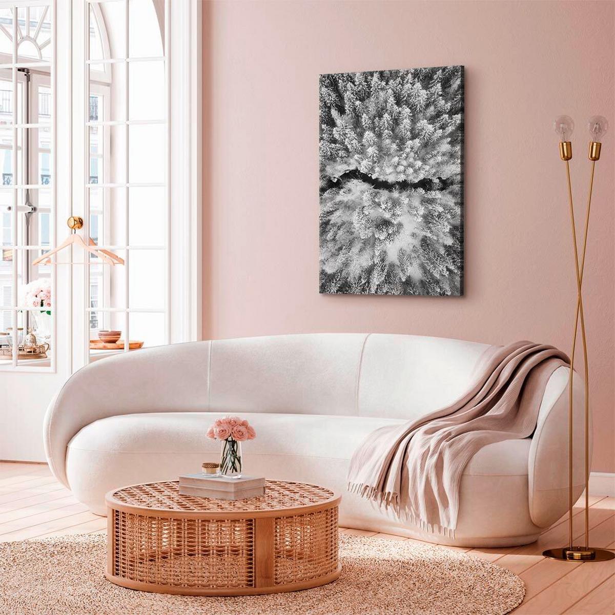 Leinwandbild Cold Stream Schwarz Weiß B: 40 cm - Schwarz/Weiß, Basics, Holzwerkstoff/Textil (40/60/1,2cm) - artgeist