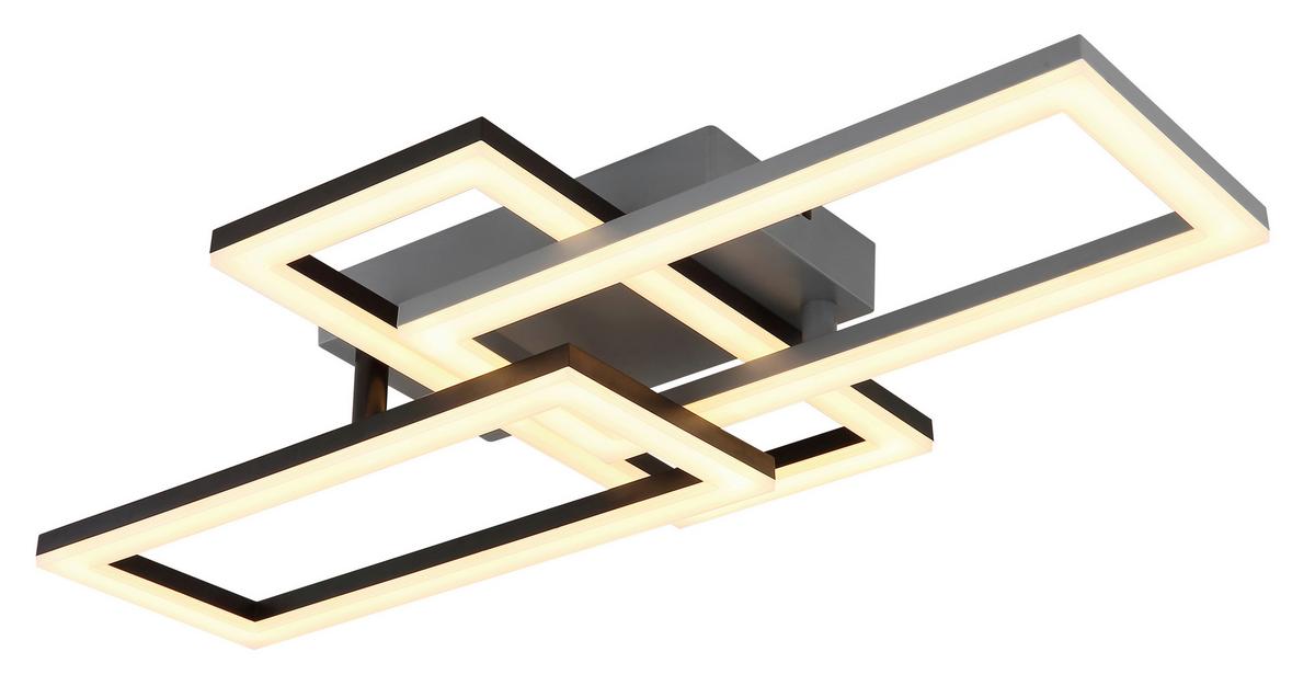 STROPNÉ LED SVIETIDLO 67328-24O - čierna/sivá, Design, plast (61,4/34,1/9,3cm) - Globo
