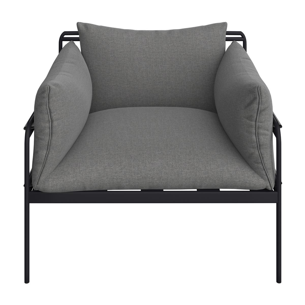Záhradná sedacia súprava ANNY - sivá/antracitová, Modern, kov/textil (218/69/76cm) - Bessagi Garden