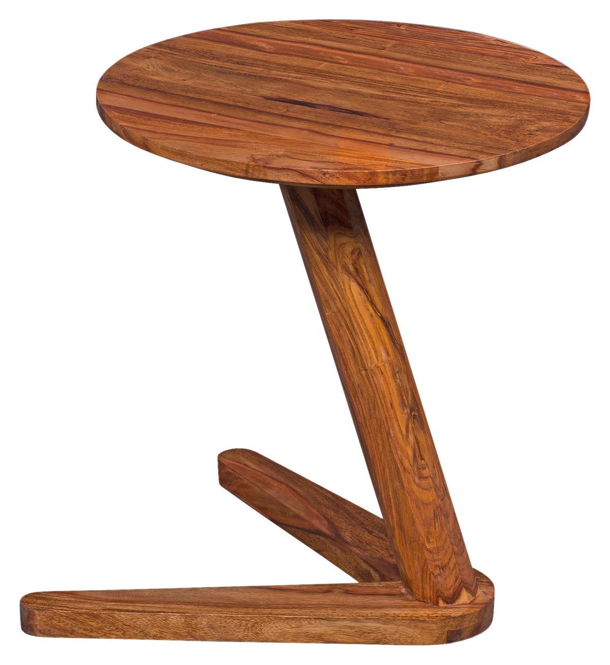 Príručný stolík BOHA z masívneho dreva - farba indického palisandra, Design, drevo (45/45/50cm) - MID.YOU