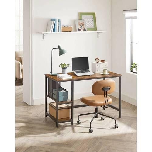 Písací stôl IRON - hnedá/čierna, Basics, kov/kompozitné drevo (120/60/75cm) - Boxxx