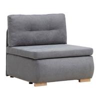 Kreslo MODENA *CENOVÝ TRHÁK*, s úložným priestorom a lôžkom - čierna/sivá, textil/plast (89/88/90cm) - Based