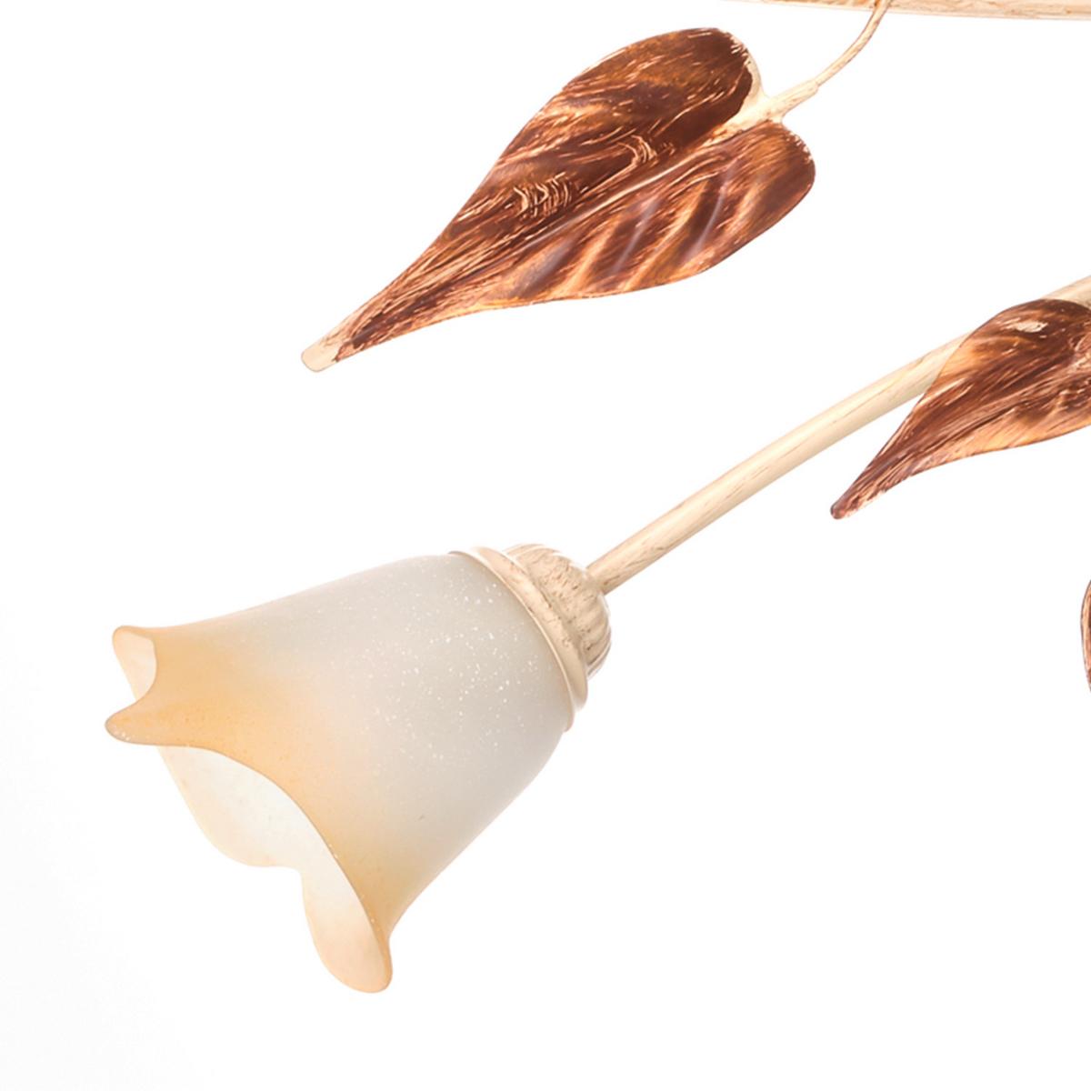 Deckenleuchte 4647/Ov6 - Beige/Weiß, Natur, Glas/Metall (65/40/125cm)