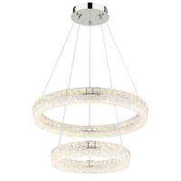 LED-Hängeleuchte 67387-60 Laurel - Klar/Chromfarben, Design, Glas/Kunststoff (60/120cm) - Globo