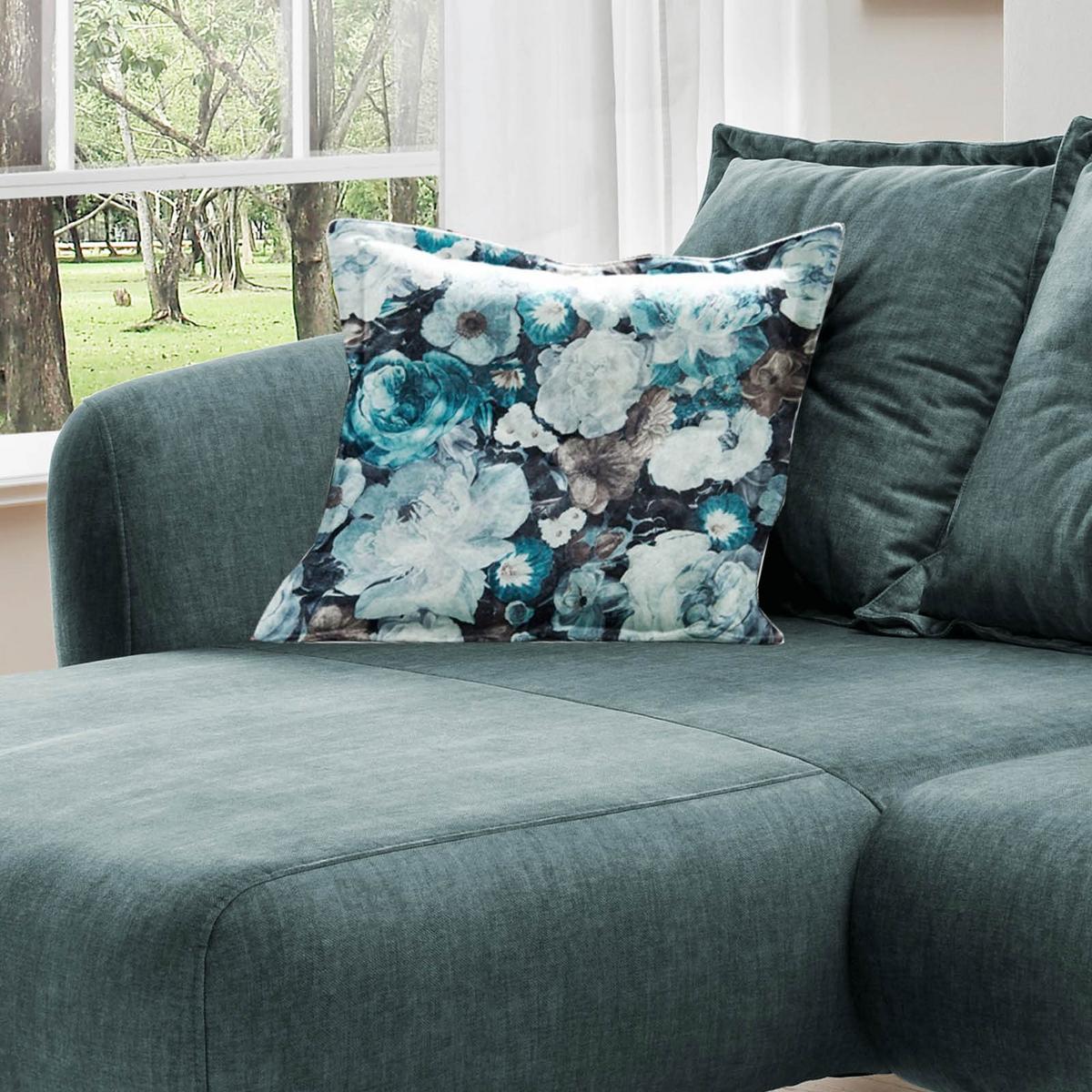 Ecksofa Baggio Dblau/Dgrün S:162/277cm - Blau/Buchefarben, MODERN, Holz/Textil (162/277cm) - Livetastic