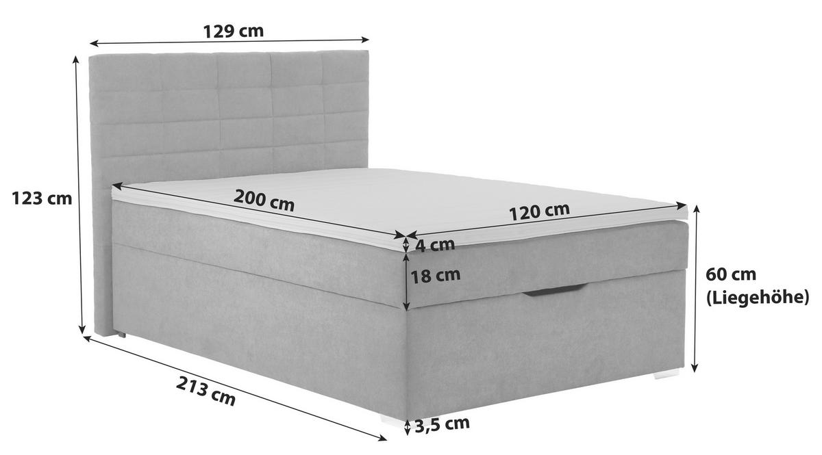 Čalúnená posteľ ADRIA 120x200 cm,bahenná hnedá - bahenná hnedá/chrómová, Konventionell, drevo/textil (120/200cm)