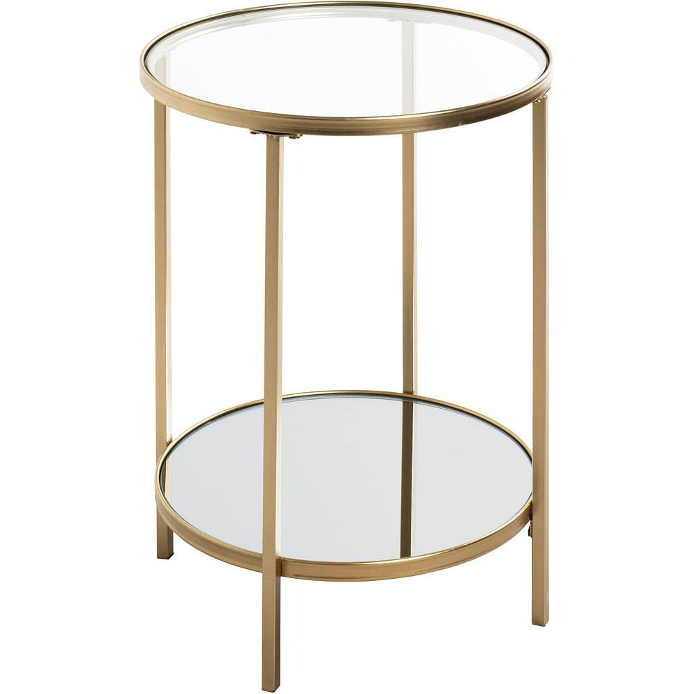 Konferenční stolek PORTO 1 - čiré/barvy zlata, Moderní, kov/sklo (39/39/55cm)