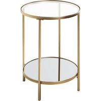 Konferenčný stolík PORTO 1 - číra/zlatá, Modern, kov/sklo (39/39/55cm)