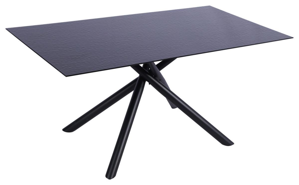 Jedálenský stôl čierne BUBBLE sklo 150 - čierna, Lifestyle, kov/sklo (150/76/90cm) - Mömax