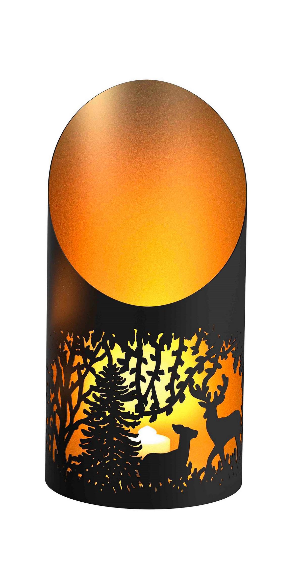 Kerzenhalter Titiana - Goldfarben/Schwarz, KONVENTIONELL, Metall (9/19cm) - Luca Bessoni