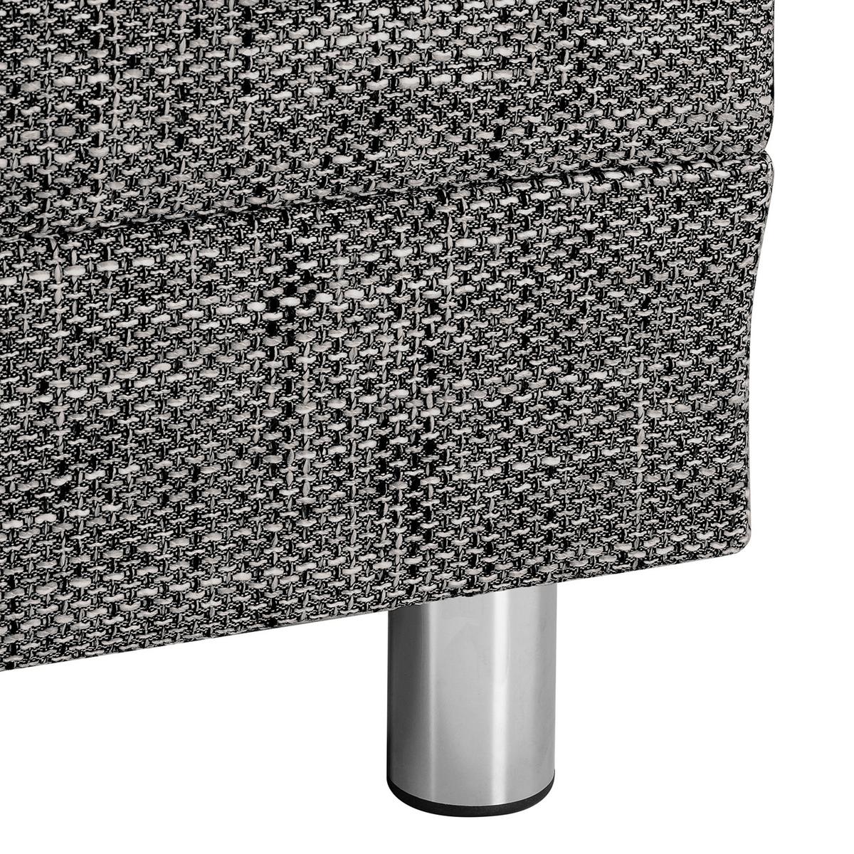 Ecksofa Grenwood Dunkelgrau S: 144x200 Cm - Chromfarben/Dunkelgrau, Design, Textil (144/200cm) - MID.YOU