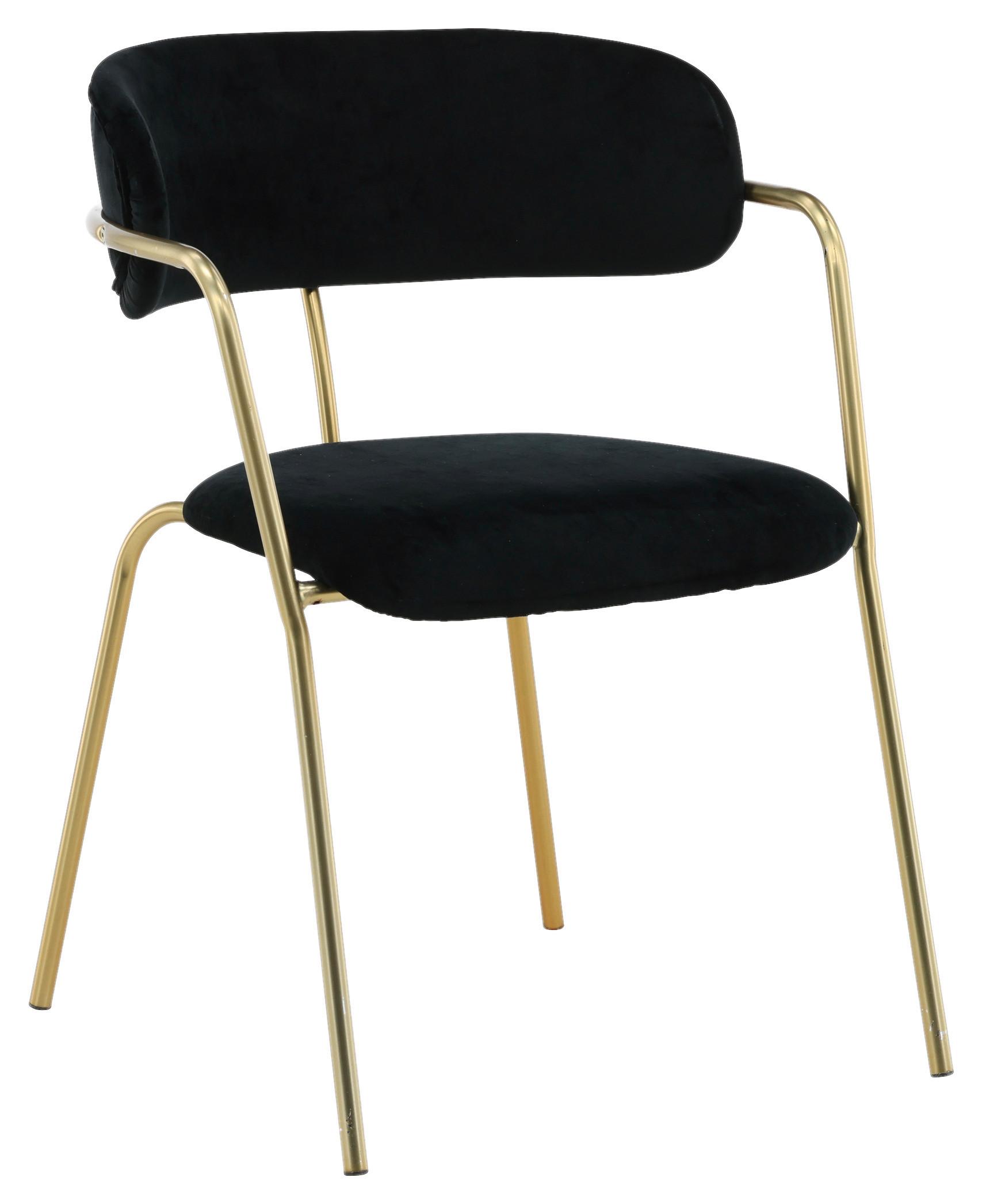 Stuhl-set Arrow - Messingfarben/Schwarz, Design, Textil/Metall (58/79/61cm) - Livetastic