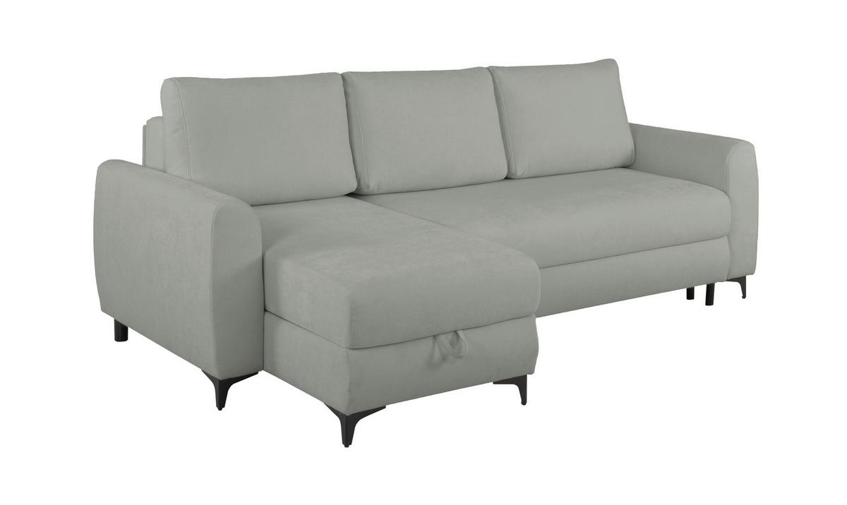 Ecksofa Moli, Dunkelgrau S: 236x148 cm - Dunkelgrau/Schwarz, Design, Textil (236/148cm) - MID.YOU