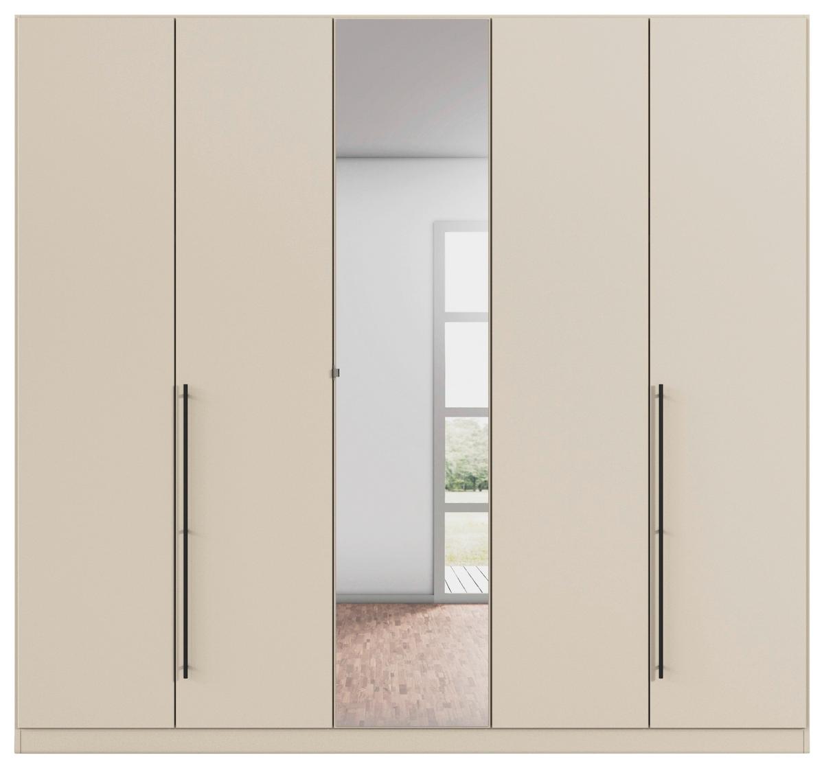 Kleiderschrank Safari mit Spiegel B: 226 cm - Champagner, KONVENTIONELL, Holzwerkstoff (226/210/54cm)