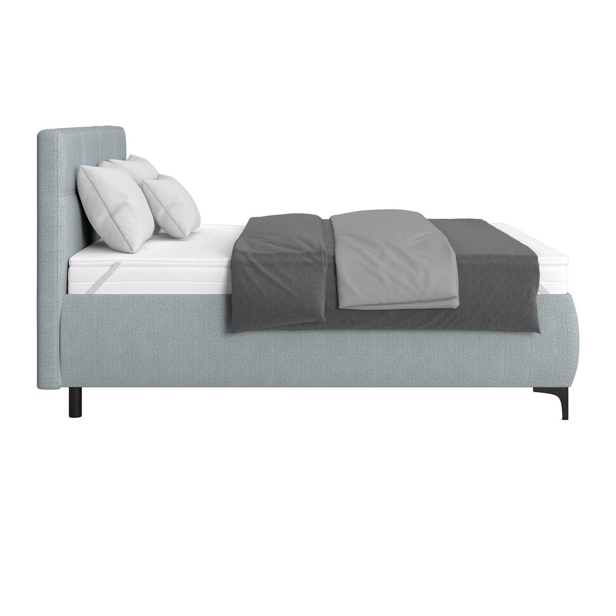 Polsterbett Zeni 140 - Blaugrau/Schwarz, KONVENTIONELL, Holz/Textil (140/200cm)