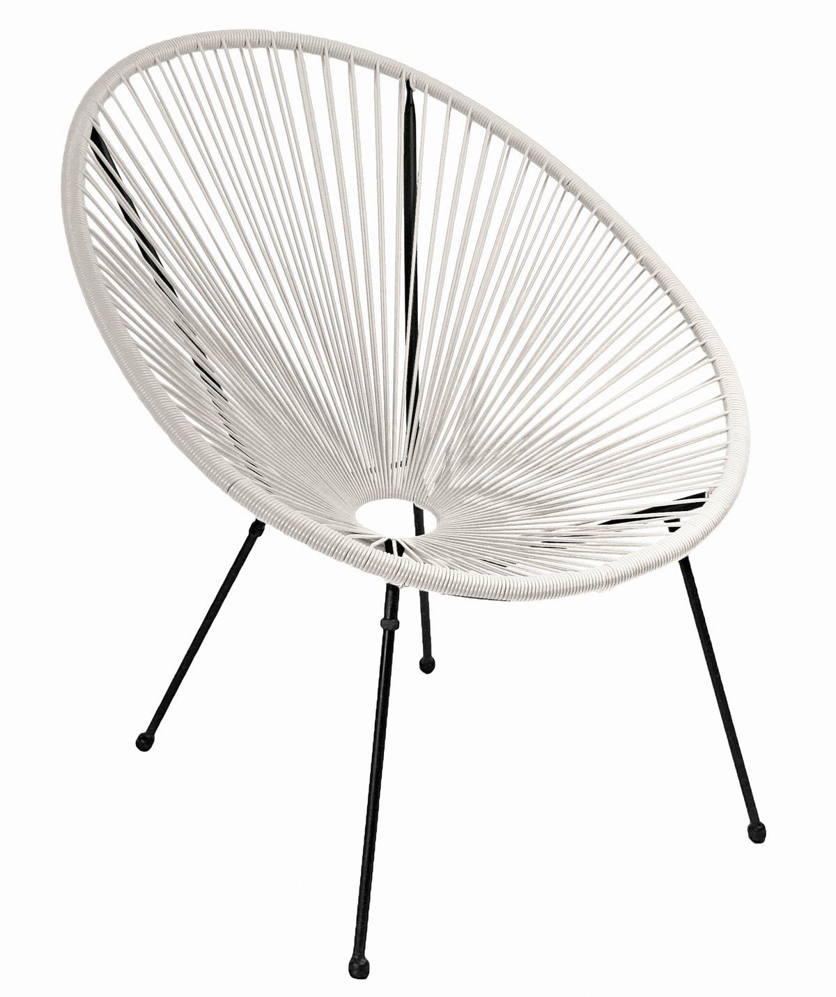 Gartensessel Dalida - Schwarz/Weiß, Basics, Kunststoff/Metall (73/93/73cm) - Gardenson