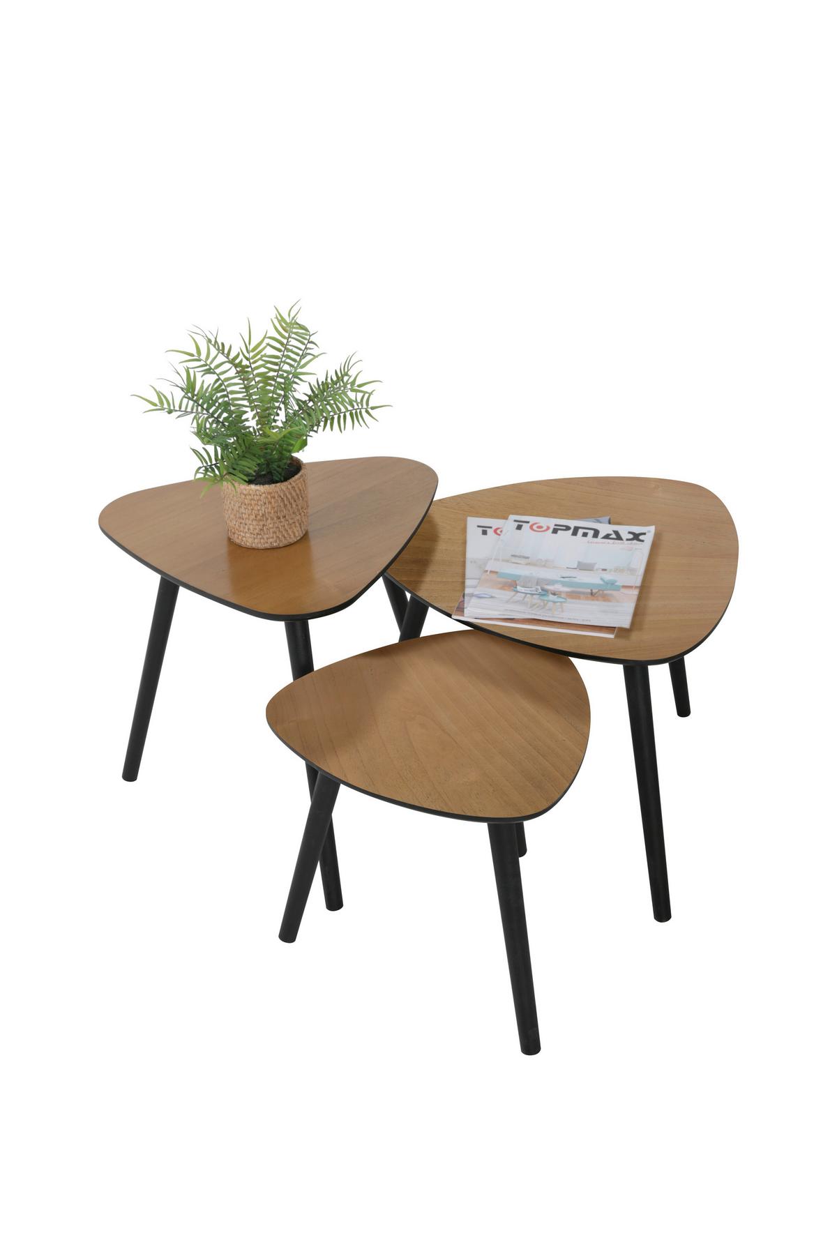 Beistelltisch Naturfarben/Schwarz B: 50 cm - Schwarz/Naturfarben, Design, Holz/Holzwerkstoff (50/50/40cm) - Livetastic