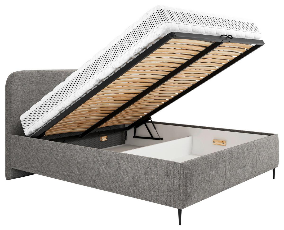 Polsterbett Bendi Ii - Taupe/Schwarz, MODERN, Holz/Holzwerkstoff (180/200cm) - MID.YOU