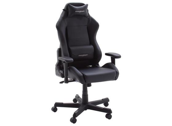 Gamingstuhl DX Racer 3 Schwarz - Schwarz, MODERN, Kunststoff/Metall (74/117-127/50cm) - Dxracer