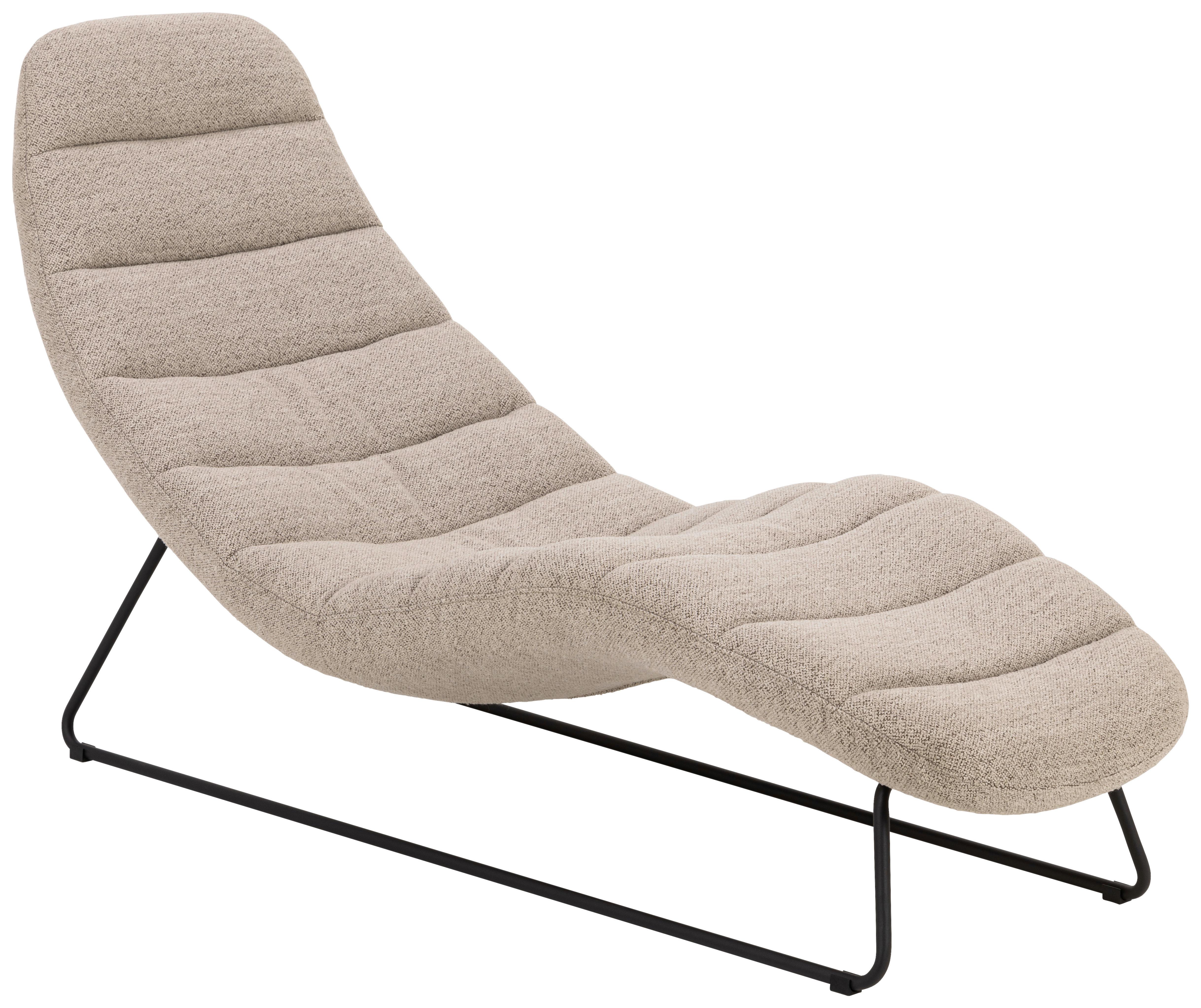 Relaxliege Chaplin L: 156 Cm Beige - Beige/Schwarz, KONVENTIONELL, Textil (63/86/156cm) - MID.YOU