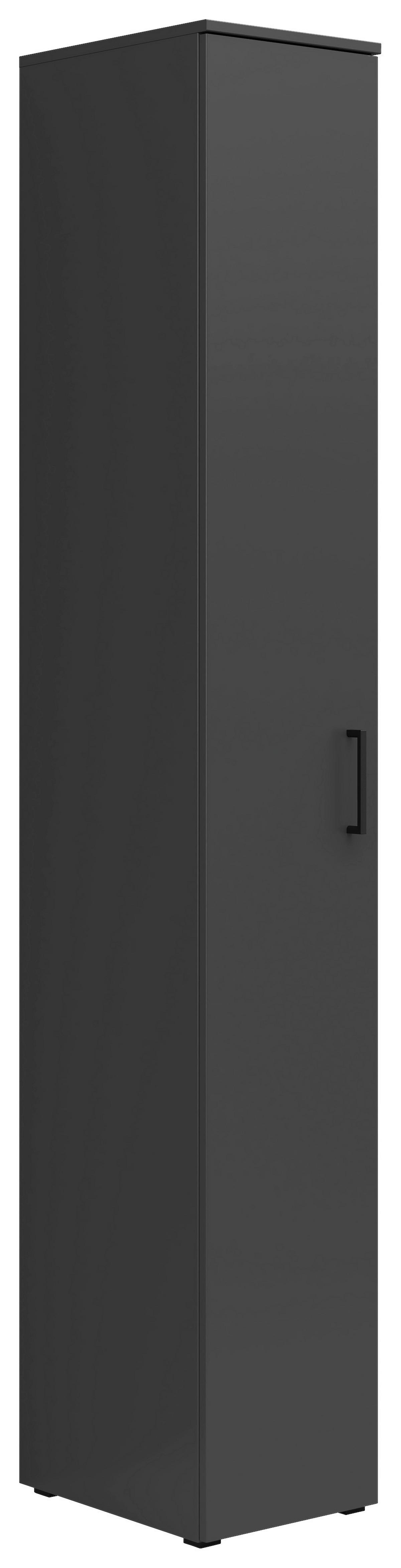 Skříň MULTISTAURAUM š: 30 cm - černá/barvy grafitu, Moderní, kompozitní dřevo/plast (30/195/40cm)