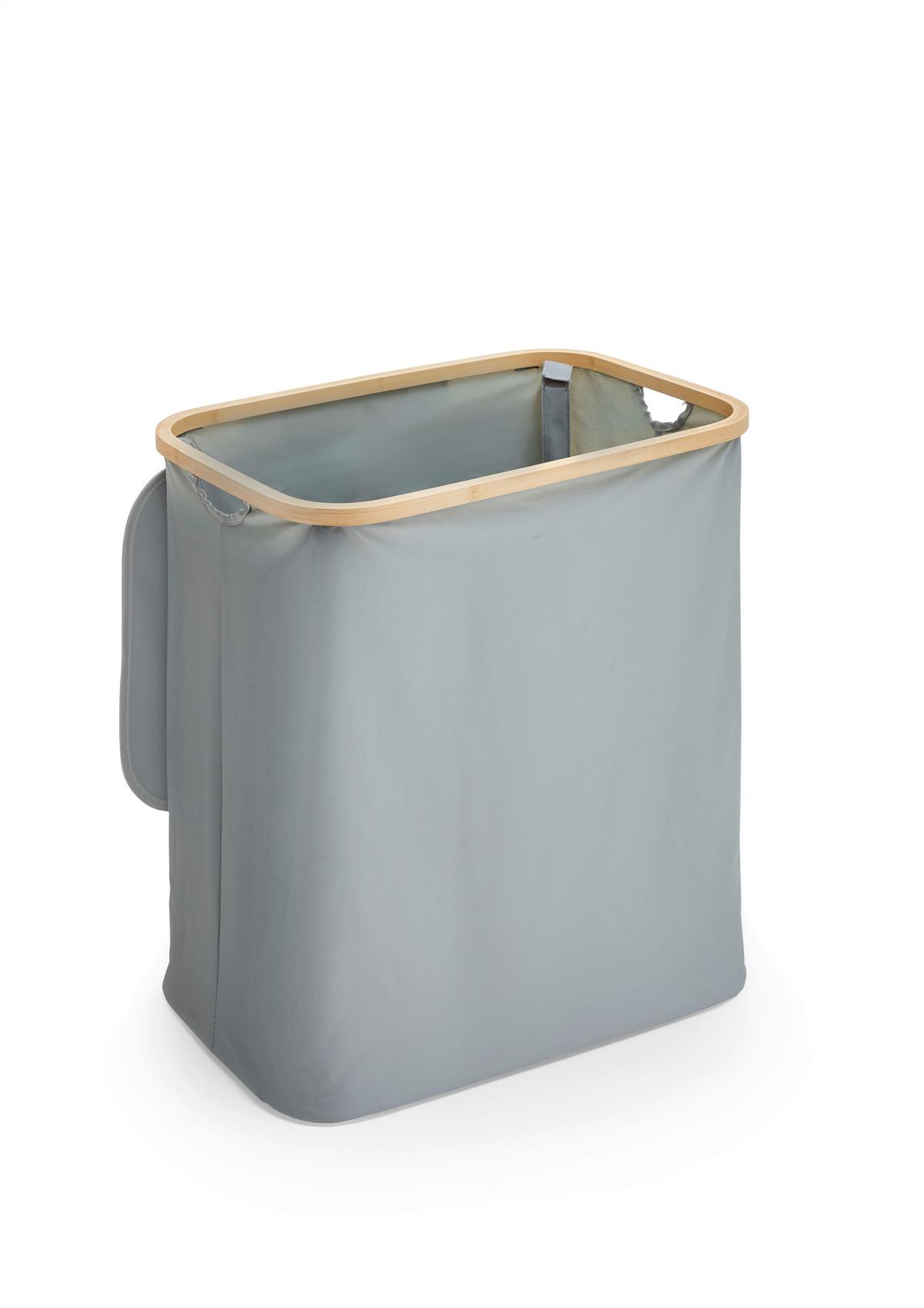 Wäschekorb Grau B: 57 cm - Grau, Design, Holzwerkstoff/Textil (57/60/37cm) - MID.YOU