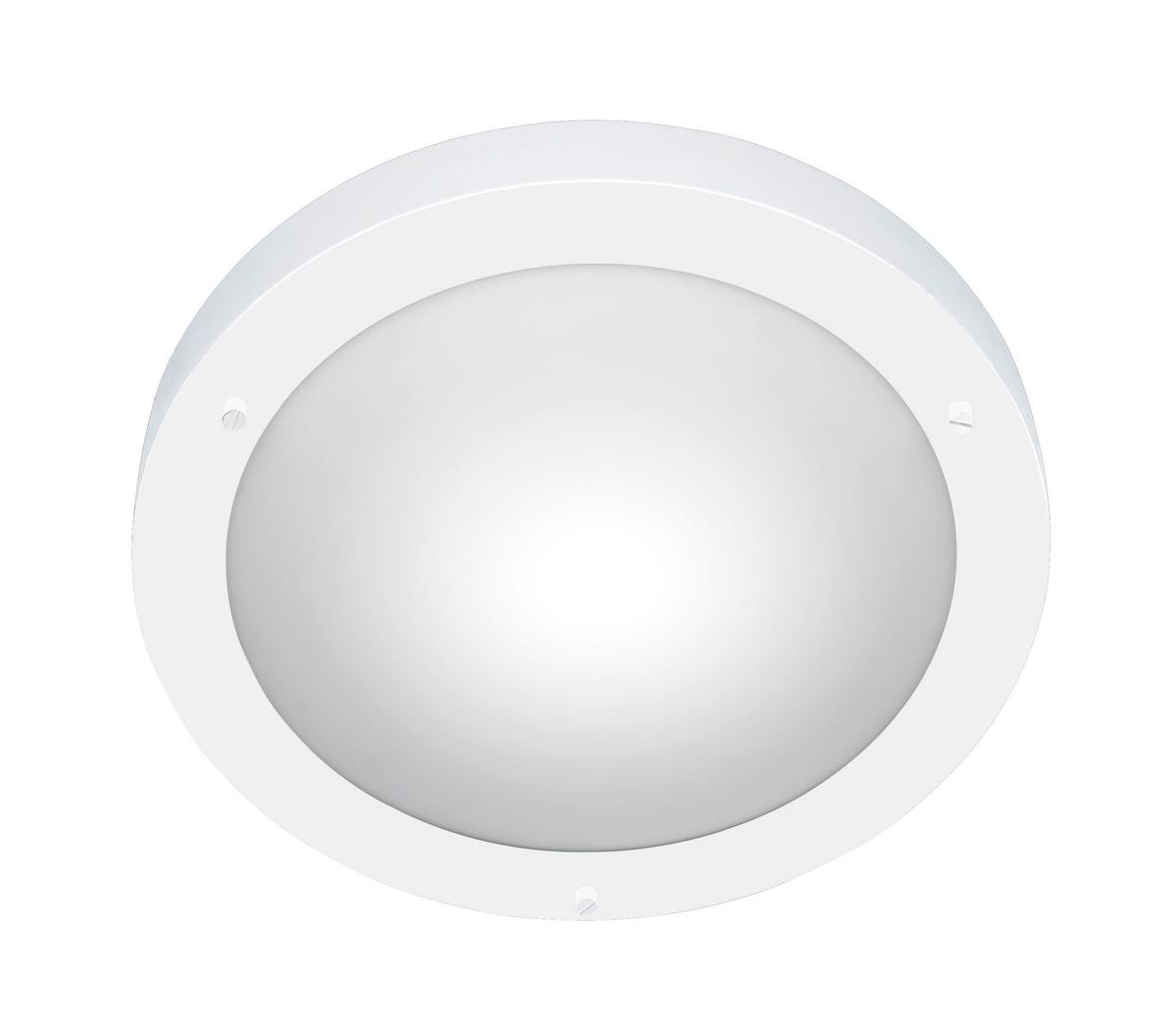 Deckenleuchte Ip44 Ø 31,5 Cm 1-Flammig Rund Opalglas Matt - Weiß, Basics, Glas/Metall (31,5/8,0cm) - Trio Leuchten