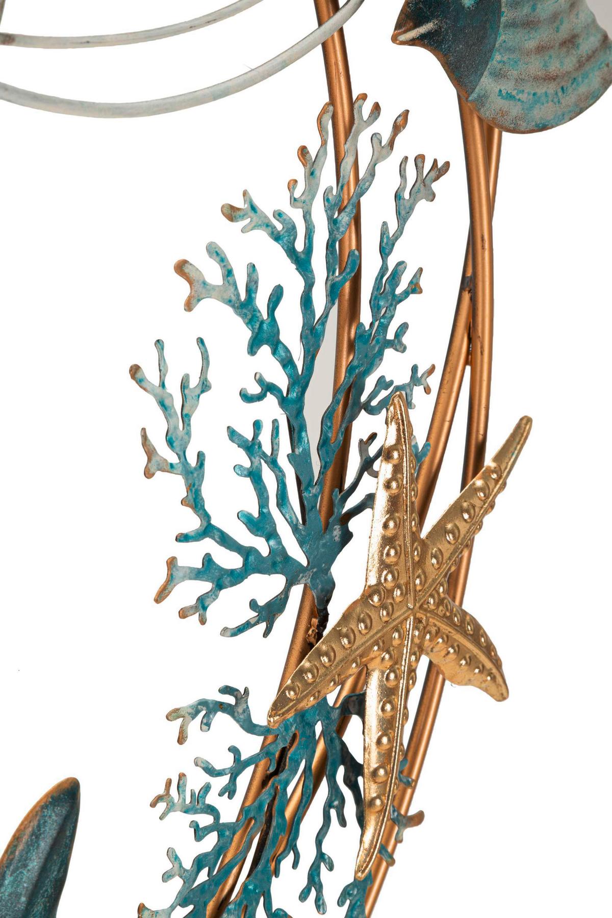 Wanddeko Dory Goldfarben, Grautöne B: 61 cm - Goldfarben/Grau, Basics, Holzwerkstoff/Metall (61/86/5cm)