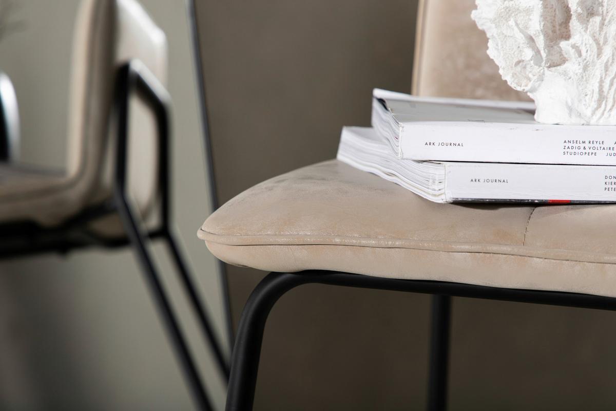 Barhocker-set Bisbee - Beige/Schwarz, Design, Textil/Metall (41/84/50cm) - Livetastic