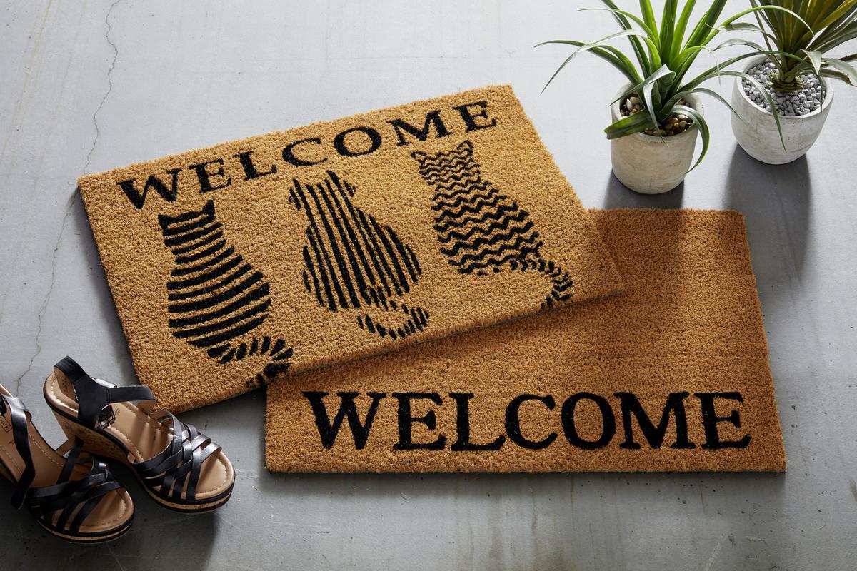 ROHOŽKA Welcome Cats, 40/60cm, hnedá - hnedá, Basics, textil (40/60cm) - Mömax