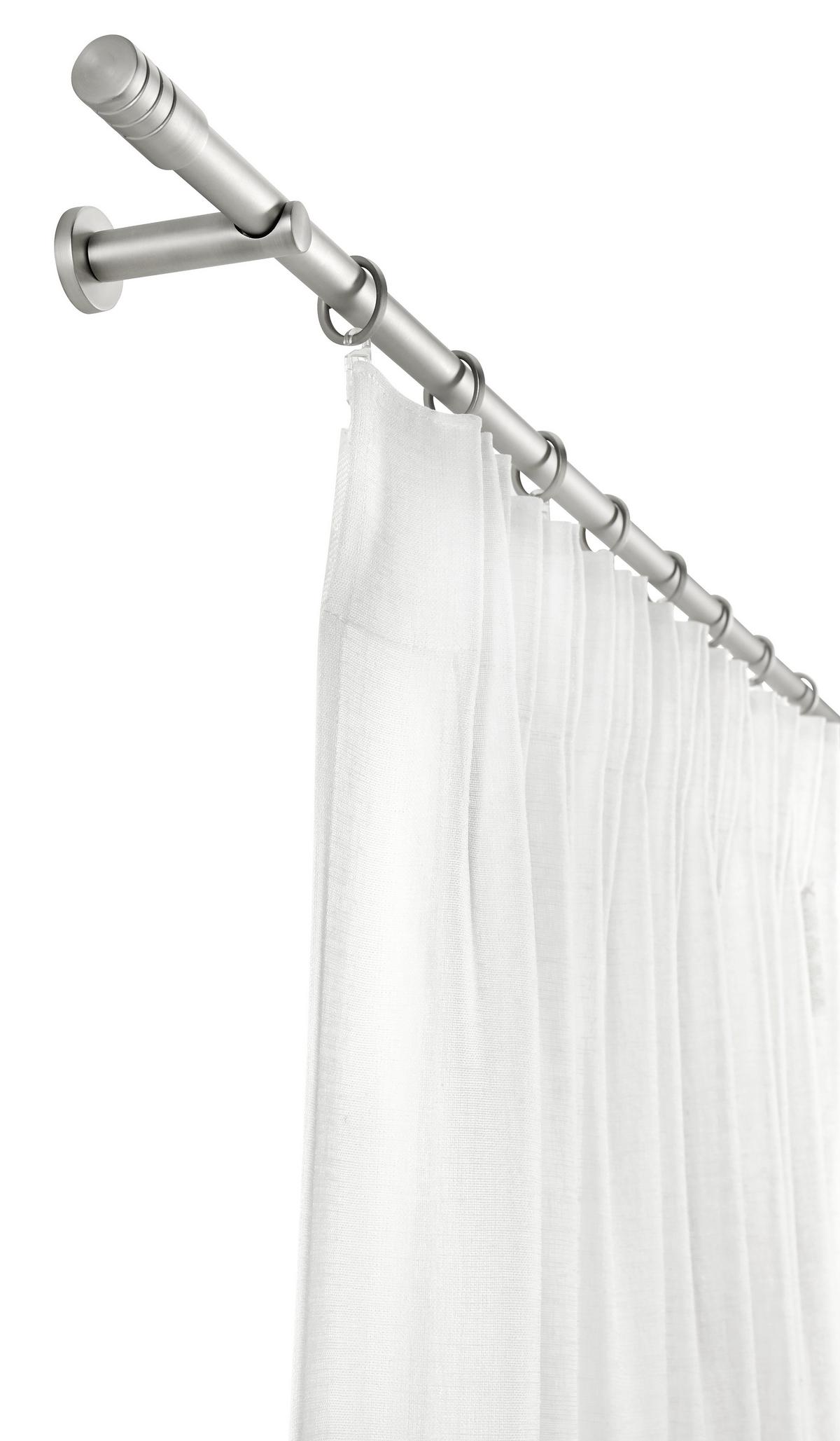 Sada tyčí na závesy Rillcube, 120-210cm - farba ušľachtilej ocele, kov (120-210cm) - Premium Living