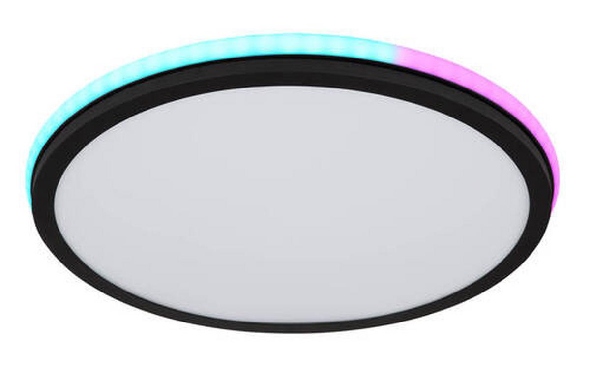 LED-Deckenleuchte 41391-40r - Opal/Schwarz, Design, Kunststoff/Metall (45/7cm) - Globo