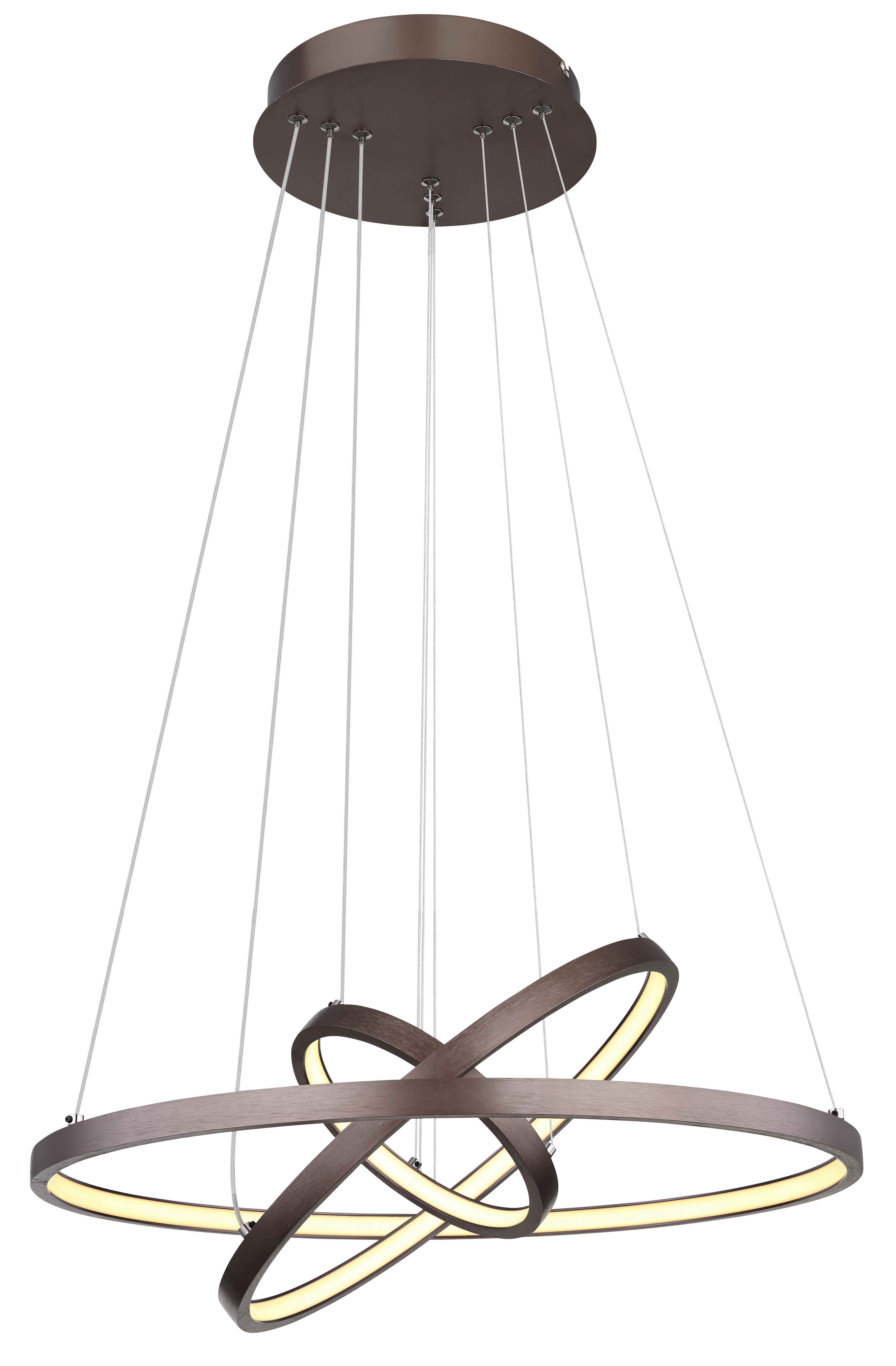 LED-Hängeleuchte 67192-57br - Opal/Braun, Design, Kunststoff/Metall (51/120cm) - Globo
