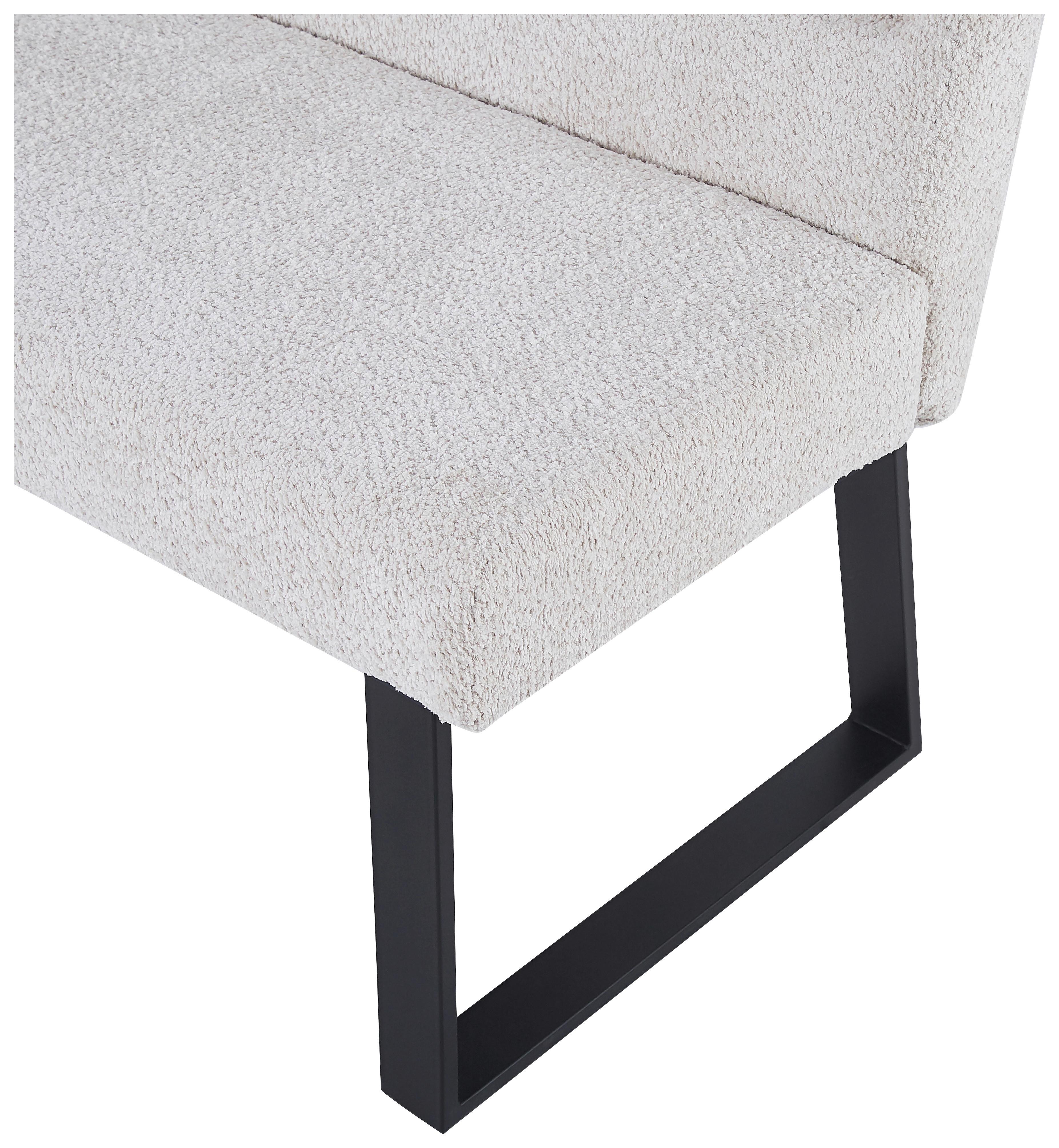 Sitzbank Kea Mit Lehne Beige, B: 140 Cm - Beige/Schwarz, KONVENTIONELL, Textil/Metall (140/83/61cm) - MID.YOU