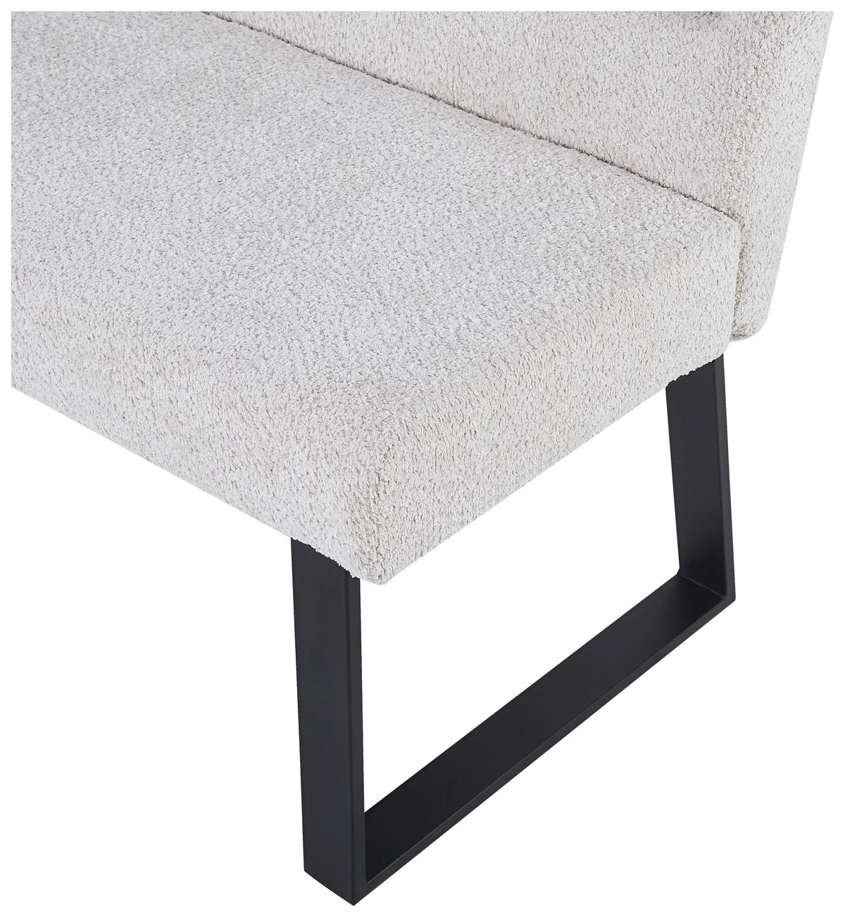 Sitzbank Kea Mit Lehne Beige, B: 140 Cm - Beige/Schwarz, KONVENTIONELL, Textil/Metall (140/83/61cm) - MID.YOU
