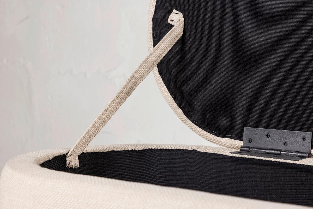 Hocker Potenza Weiß B: 50cm - Weiß, MODERN, Holz/Textil (50/47/130cm) - Livetastic