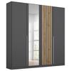 Drehtürenschrank 181 cm Lamella Grau/Eiche Dekor - Eiche Artisan/Grau, MODERN, Holzwerkstoff (181/210/54cm) - Rauch Möbel