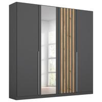Drehtürenschrank 181 Cm Lamella Grau/eiche Dekor - Eiche Artisan/Grau, MODERN, Holzwerkstoff (181/210/54cm) - Rauch Möbel