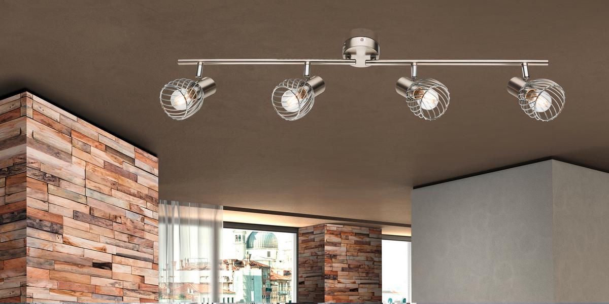 Strahler Sina 4-Flammig verstellbar L: 80 cm - Chromfarben, Trend, Metall (80/14,5cm) - Globo