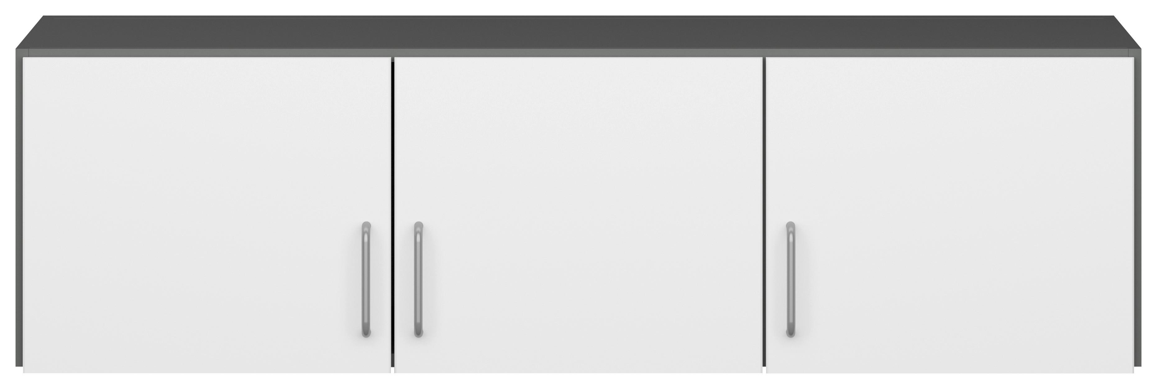 Aufsatzschrank B: 136 cm Aalen Extra Grau/ Weiß - Weiß/Grau, KONVENTIONELL, Holzwerkstoff (136/39/54cm)