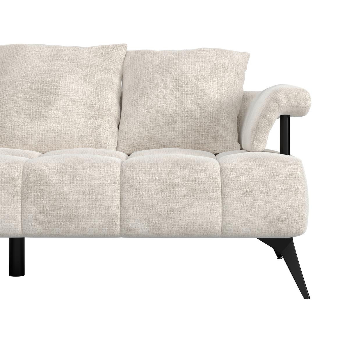Rohová sedačka VANESSA NEW nutná š. dveří 90 cm, levá - černá/béžová, Moderní, kov/textil (200/297cm)