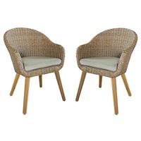 Gartenstuhl-Set Stapelbar Carson Holz, Kunststoff - Taupe/Hellbraun, Basics, Holz/Kunststoff (64/53/76cm) - Gardenson