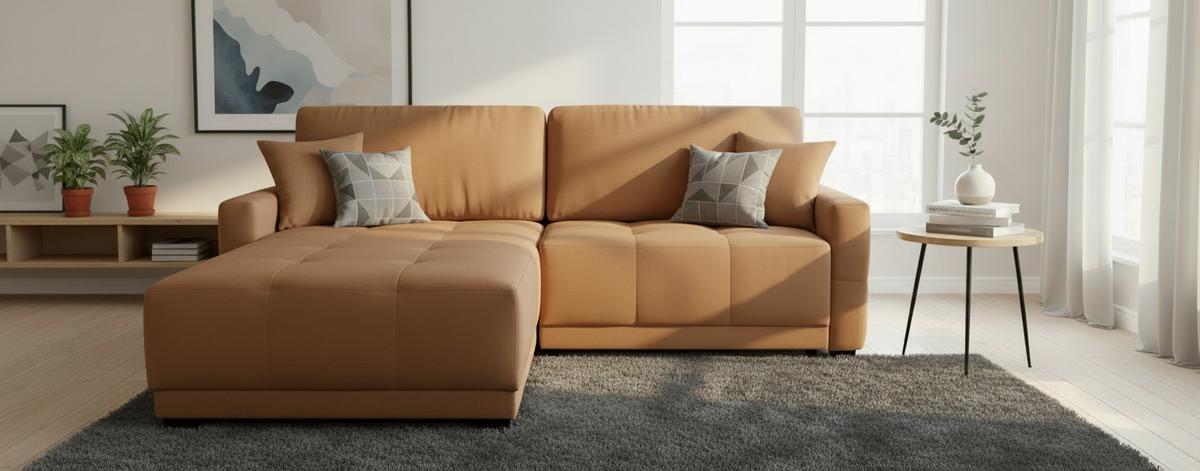 Ecksofa Mount Rostfarben S: 237x186 cm - Rostfarben, Design, Textil (237/186cm) - MID.YOU