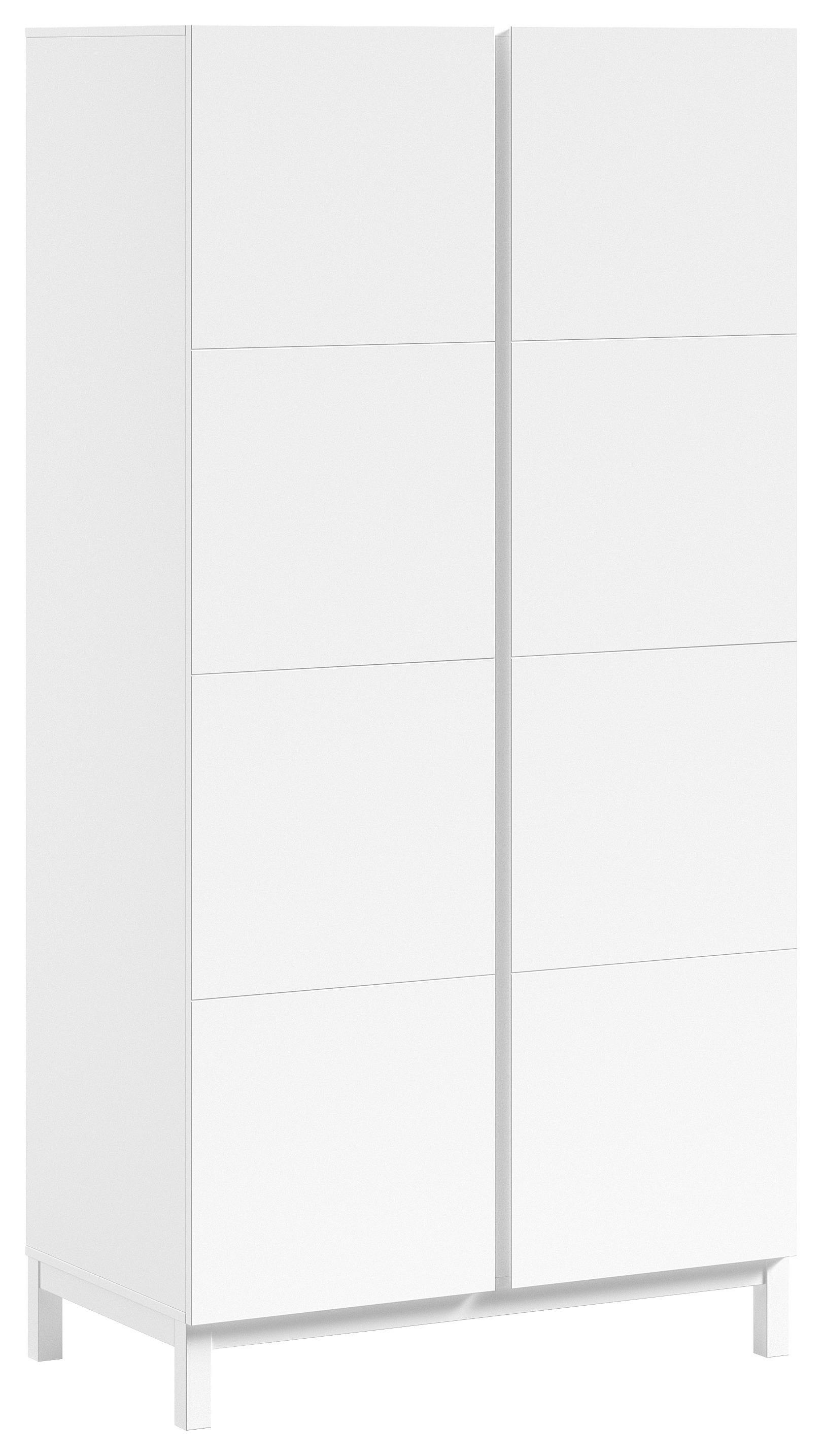 KLEIDERSCHRANK Eva Weiß B: 98,5cm - Weiß, MODERN, Holz/Holzwerkstoff (98,5/196,2/57,8cm) - Vipack