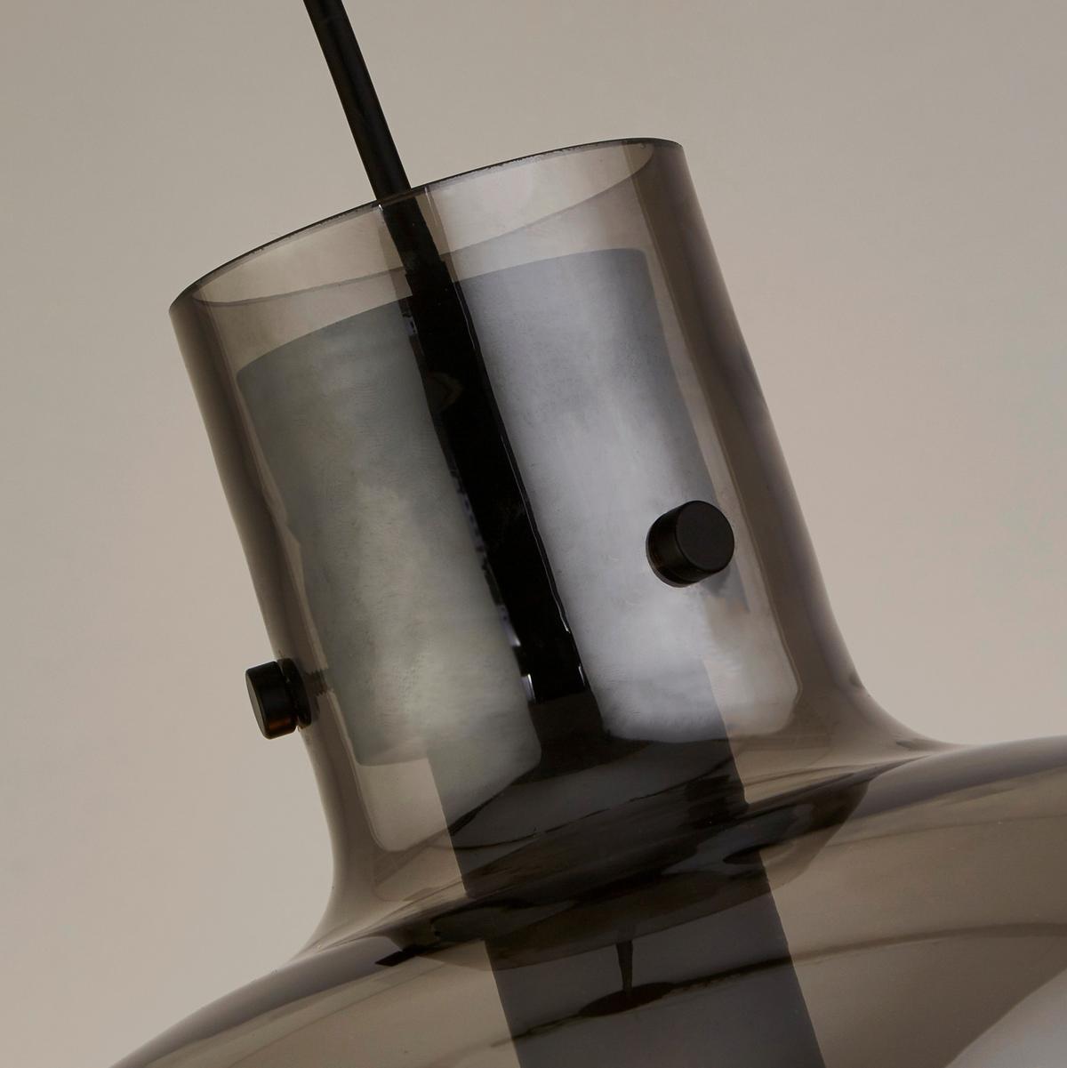 Hängeleuchte Barrel H: 127 cm 1-Flammig, höhenverstellbar - Schwarz, Design, Glas/Metall (30/127cm)