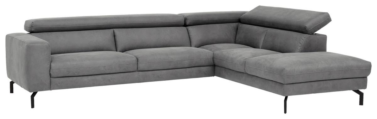 Ecksofa California - Schwarz/Grau, MODERN, Textil (305/233cm) - Trendmanufaktur