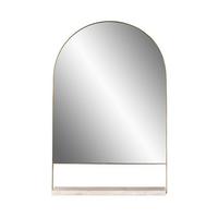 Wandspiegel Doha 43,5x69 cm Naturstein/Eisen/Glas - Goldfarben/Weiß, Trend, Glas/Stein (43,5/69/10cm) - Kayoom