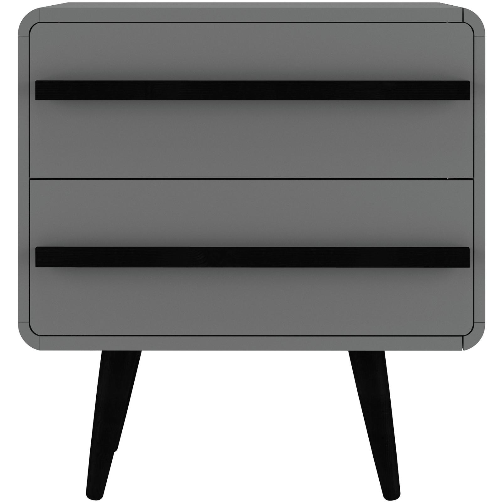 Nachttisch Chantal Grau B: 51 cm - Schwarz/Grau, Design, Holzwerkstoff (51/54/39cm) - MID.YOU