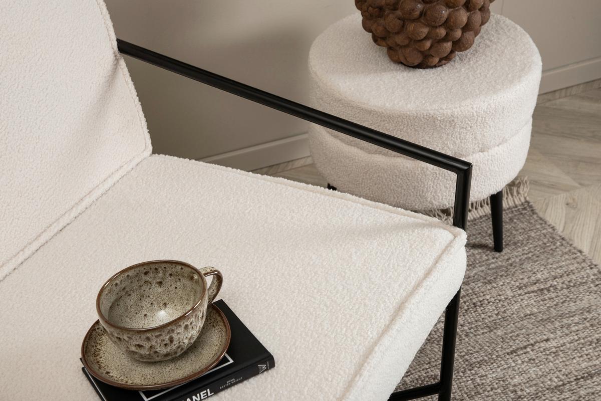 Sessel Rakel - Schwarz/Weiß, Design, Textil/Metall (66/78/65cm) - Livetastic